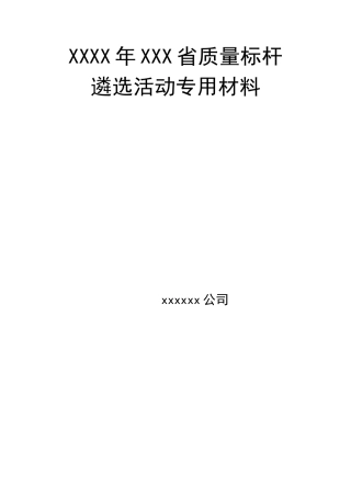 质量标杆材料内容简单已获奖