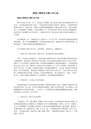 助理工程师见习期工作小结