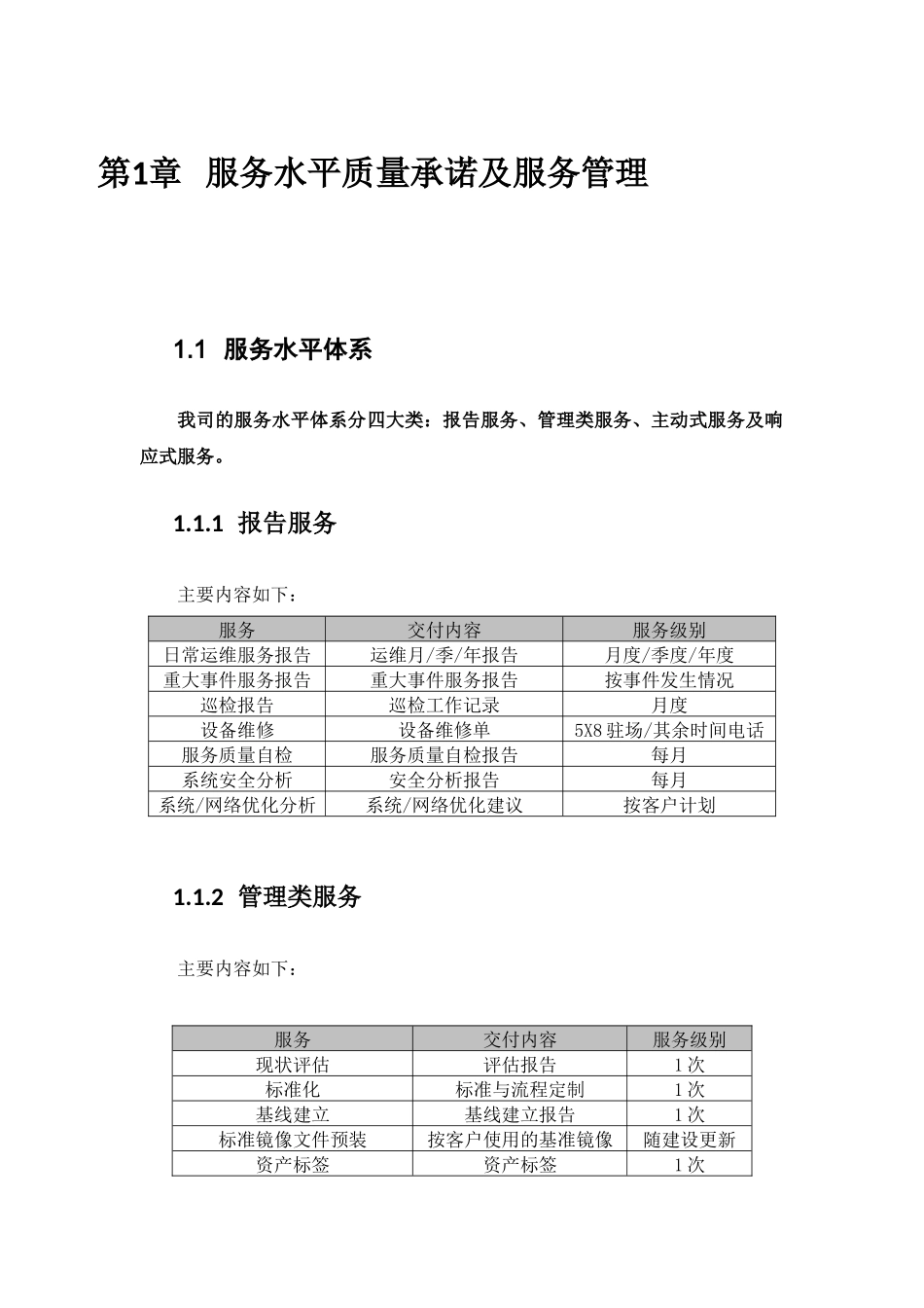系统运维服务水平质量承诺及服务管理_第1页