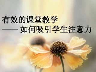 高效课堂：如何吸引孩子的注意力