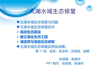 太湖水域生态修复