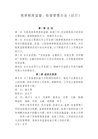 规章制度监督、检查管理办法(试行)