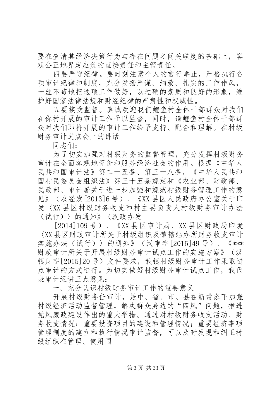 审计组长进点会讲话_第3页