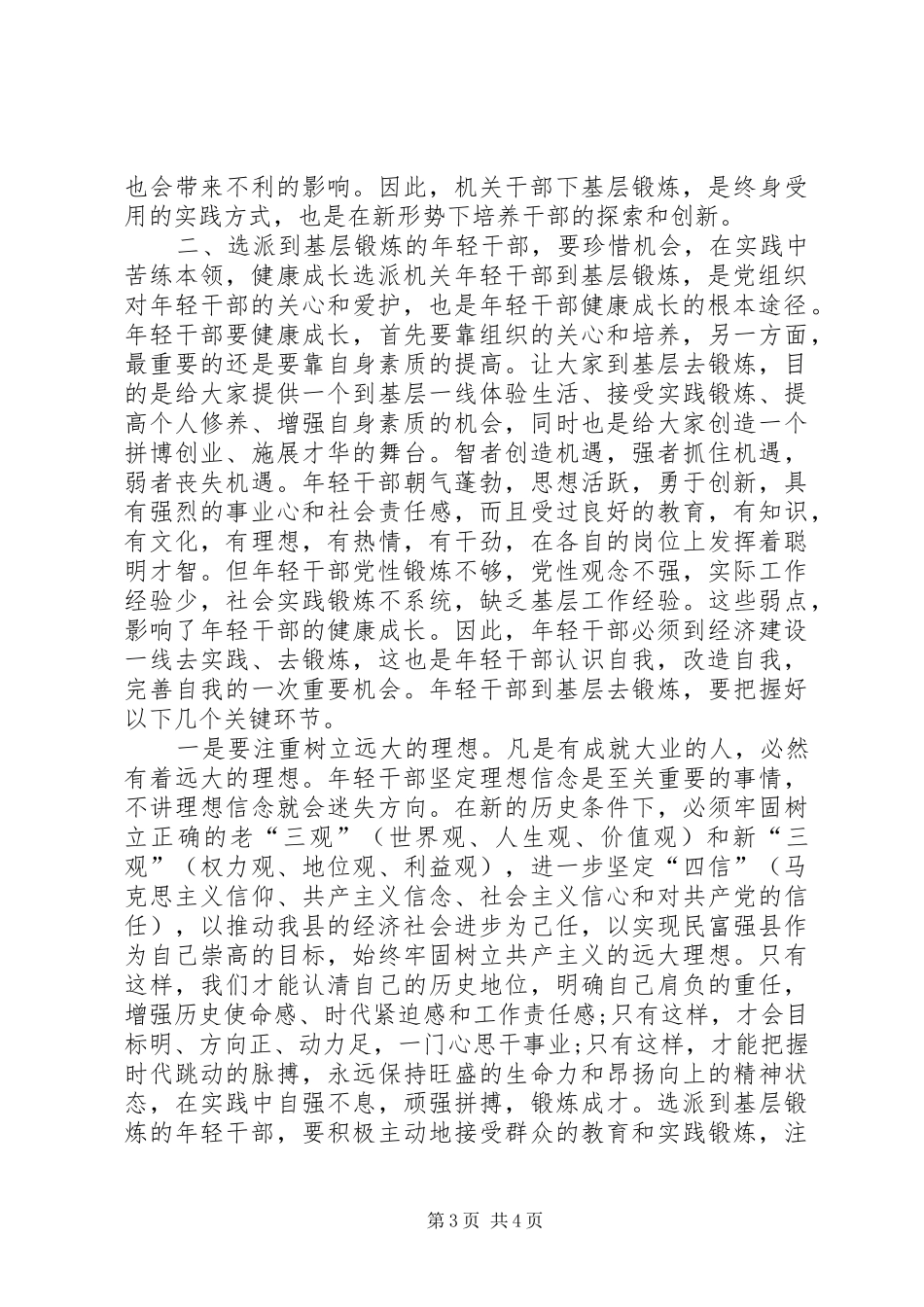 县委选派年轻干部到基层讲话_第3页