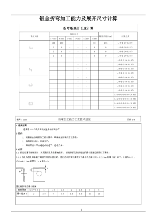 最新钣金折弯加工能力及展开尺寸计算