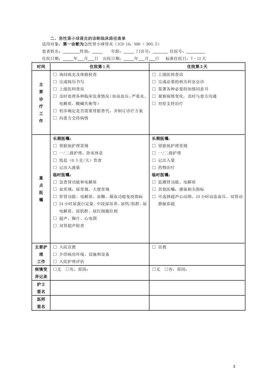 急性肾小球肾炎临床路径[1]_第3页