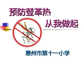预防登革热安全教育ppt