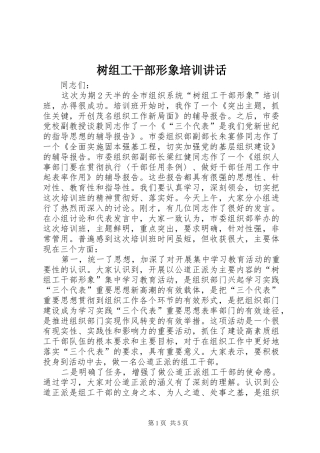 树组工干部形象培训讲话