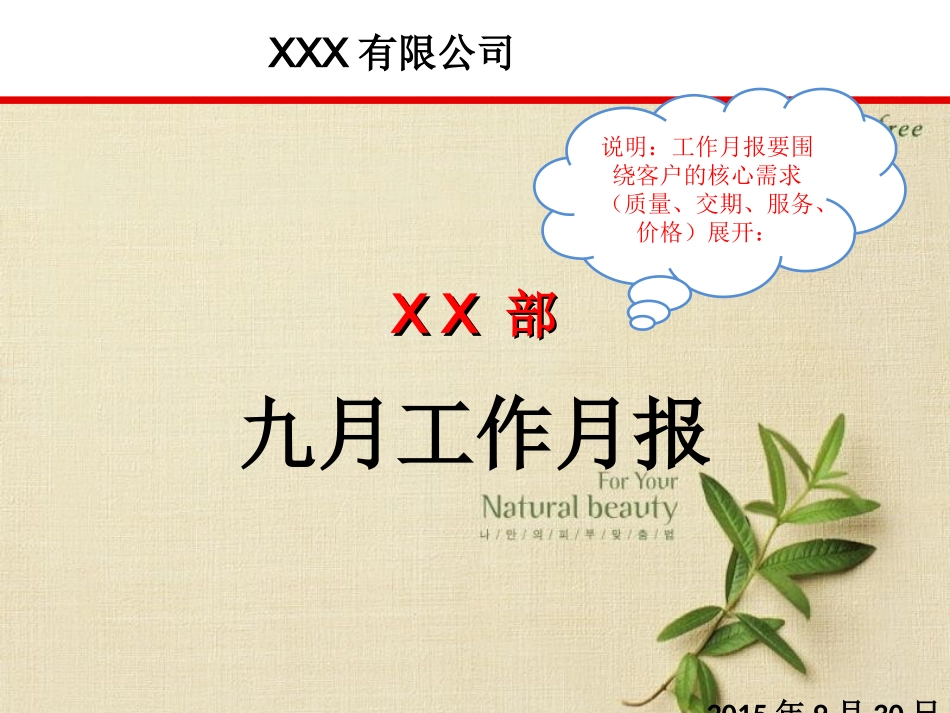 工作月报 模板_第1页