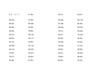 人教版小学二年级数学上册口算题