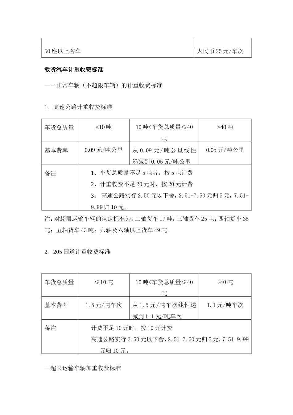 高速公路车型分类及收费标准_第2页