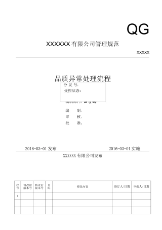 品质异常处理流程