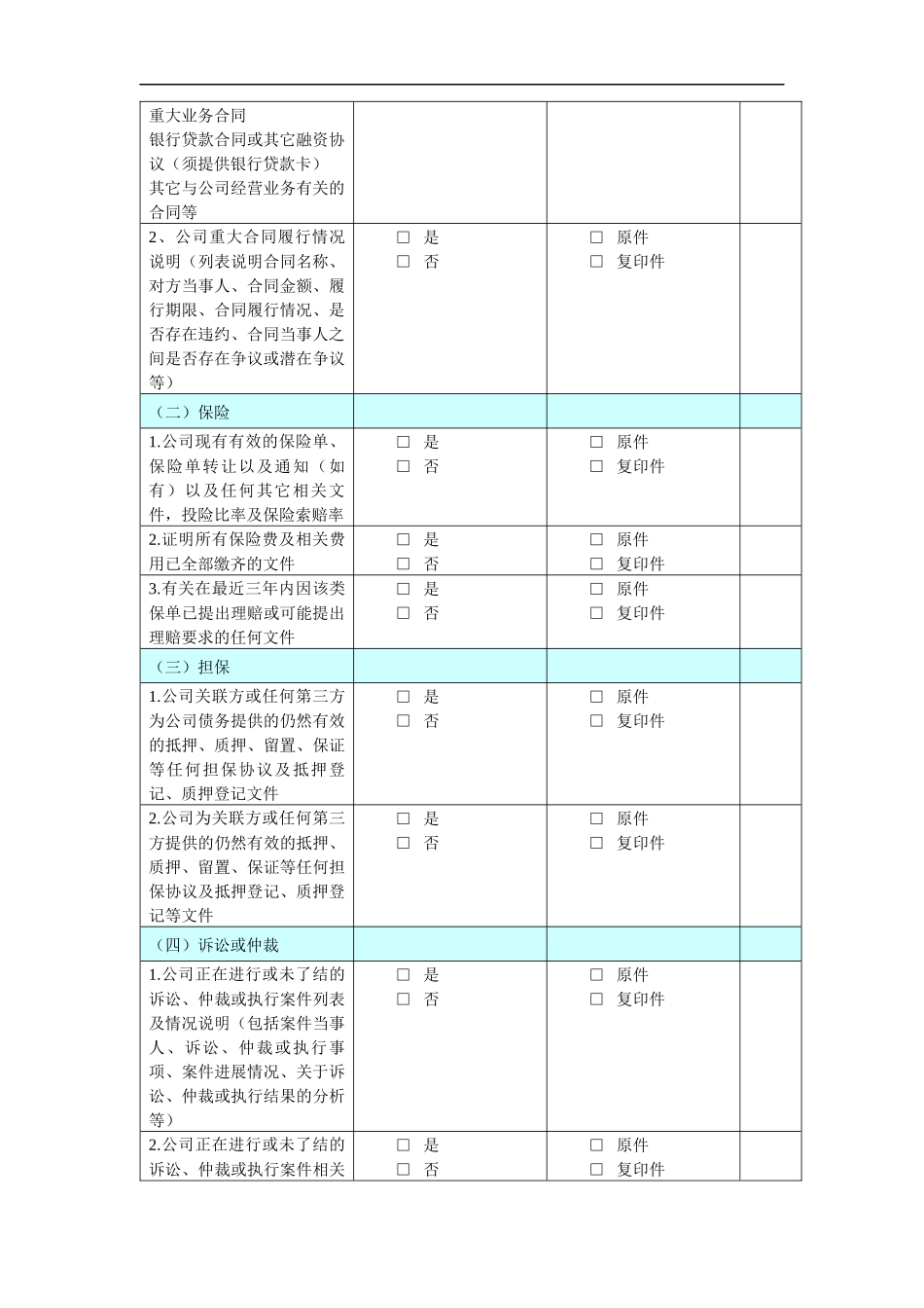 影院公司收购尽职调查清单_第3页