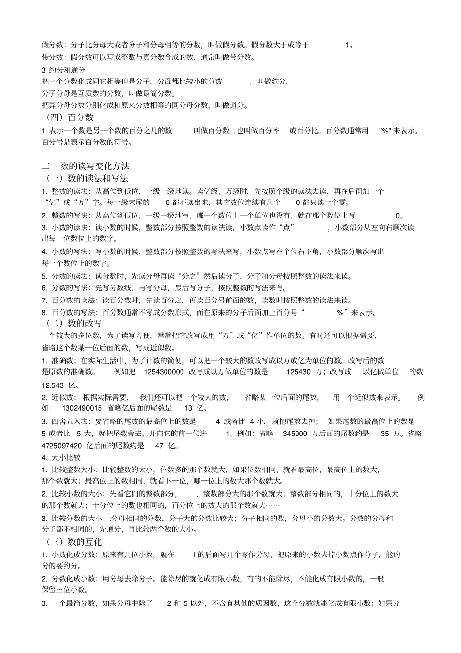 人教版小学六年级总复习数学复习资料小升初_第3页