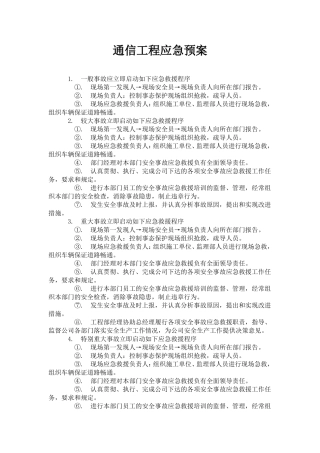 通信工程应急预案
