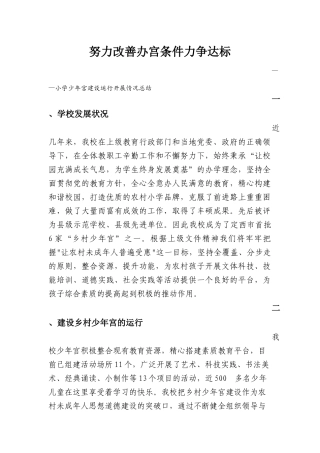 小学少年宫建设运行开展情况总结