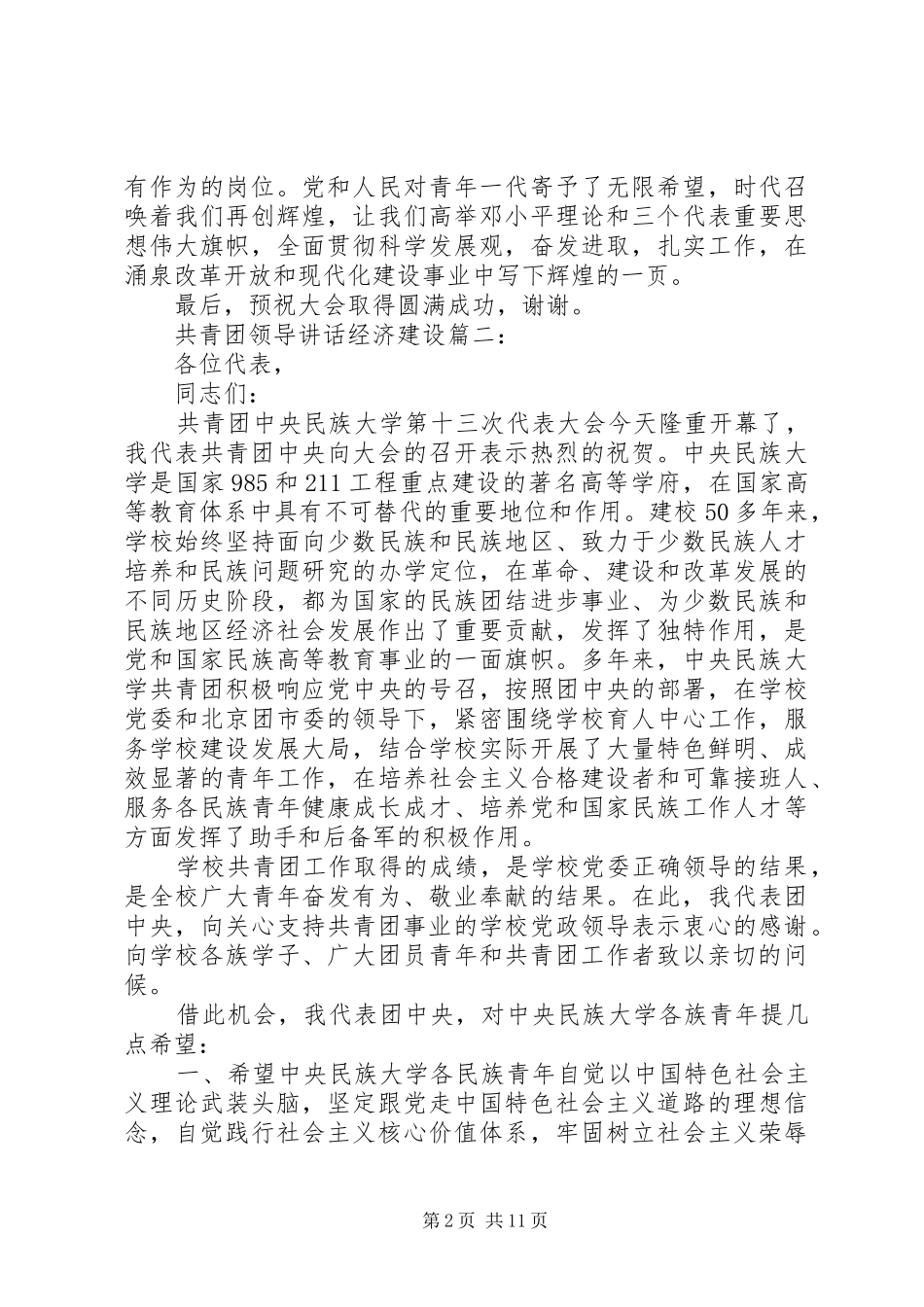 共青团领导讲话经济建设3篇_第2页