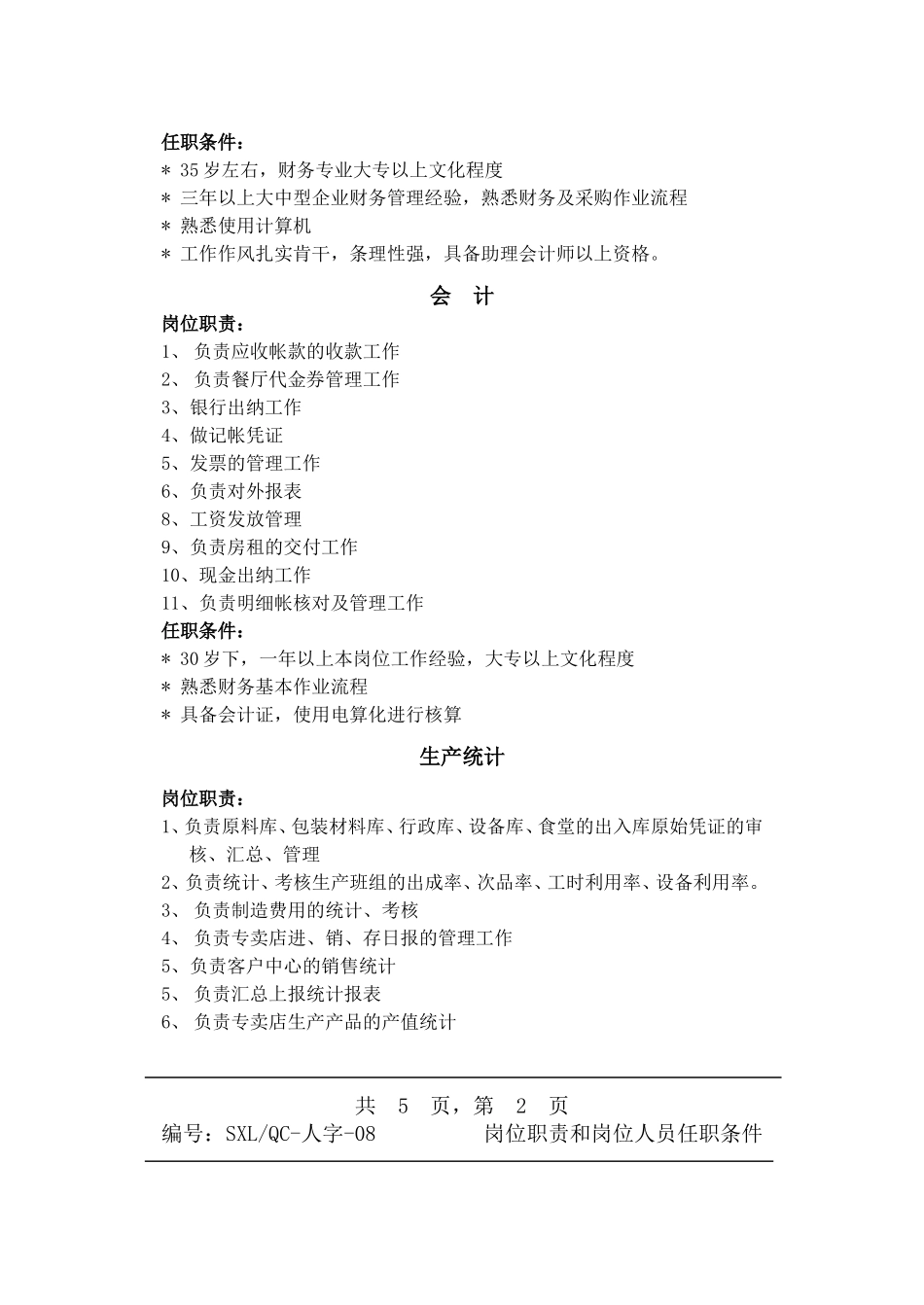 各岗位岗位职责及任职条件_第2页