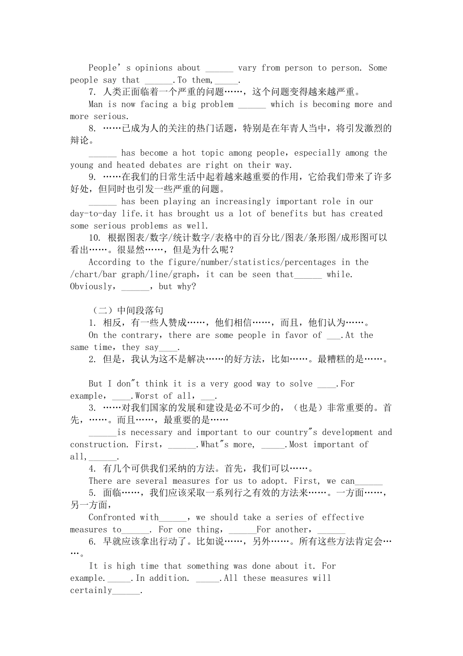 英语作文万能模板_第2页