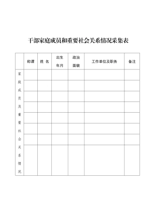 家庭成员信息表(格式)