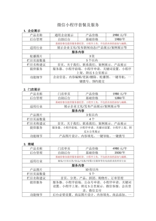 小程序报价单