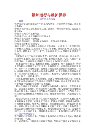 锅炉运行与维护保养..