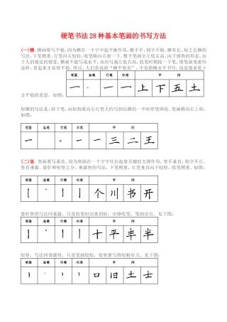 硬笔书法基本训练1(28种基本笔画)