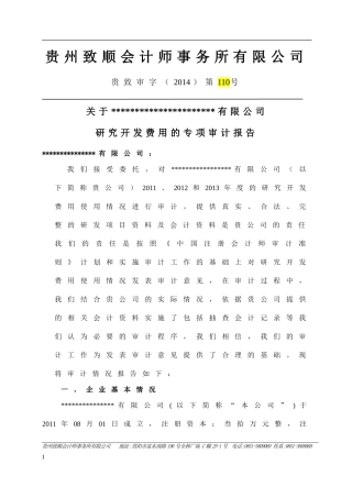 研发费用专项审计