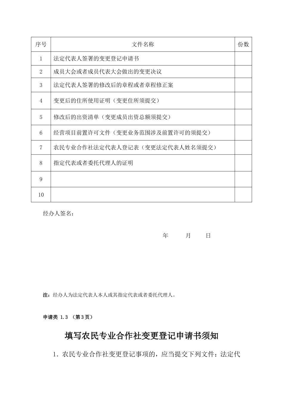 农民专业合作社变更申请书_第2页