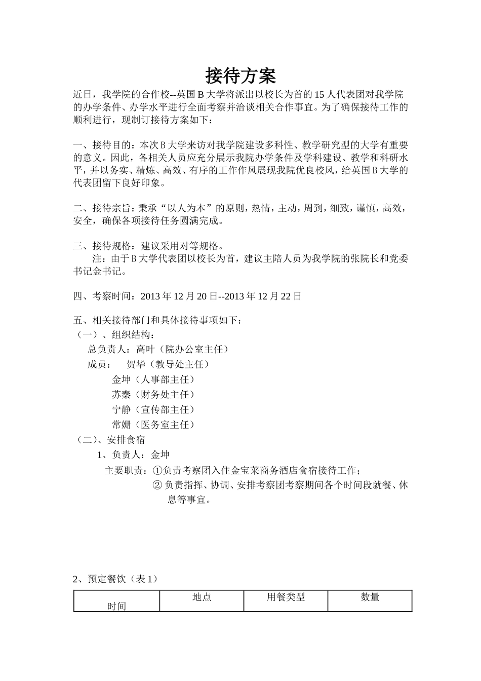 考察接待方案_第1页