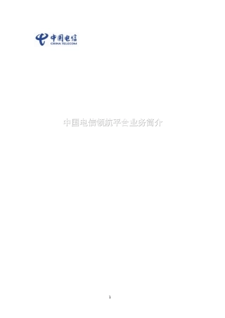 中国电信领航平台业务简介