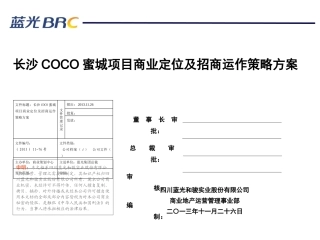 长沙coco蜜城项目商业定位及招商运作策略方案