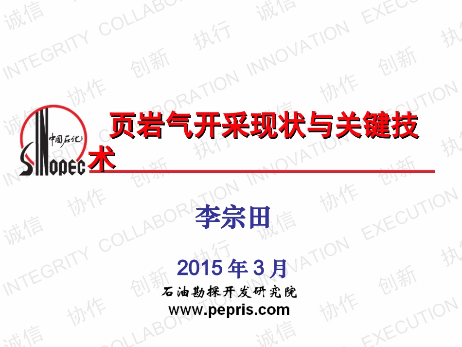 课件--页岩气开采现状及关键技术---李宗田_第1页
