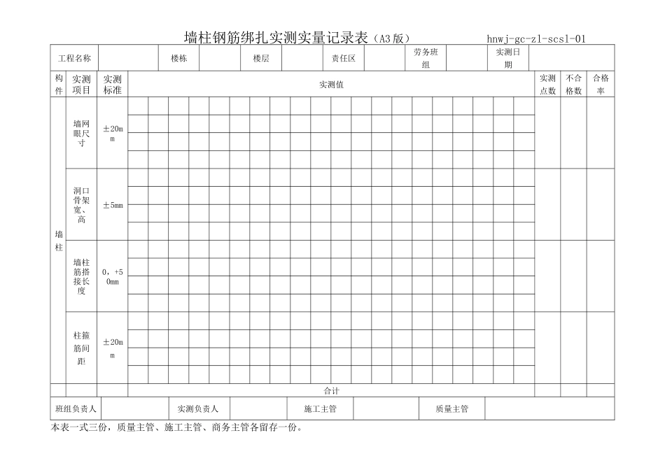 实测实量记录表格式_第1页