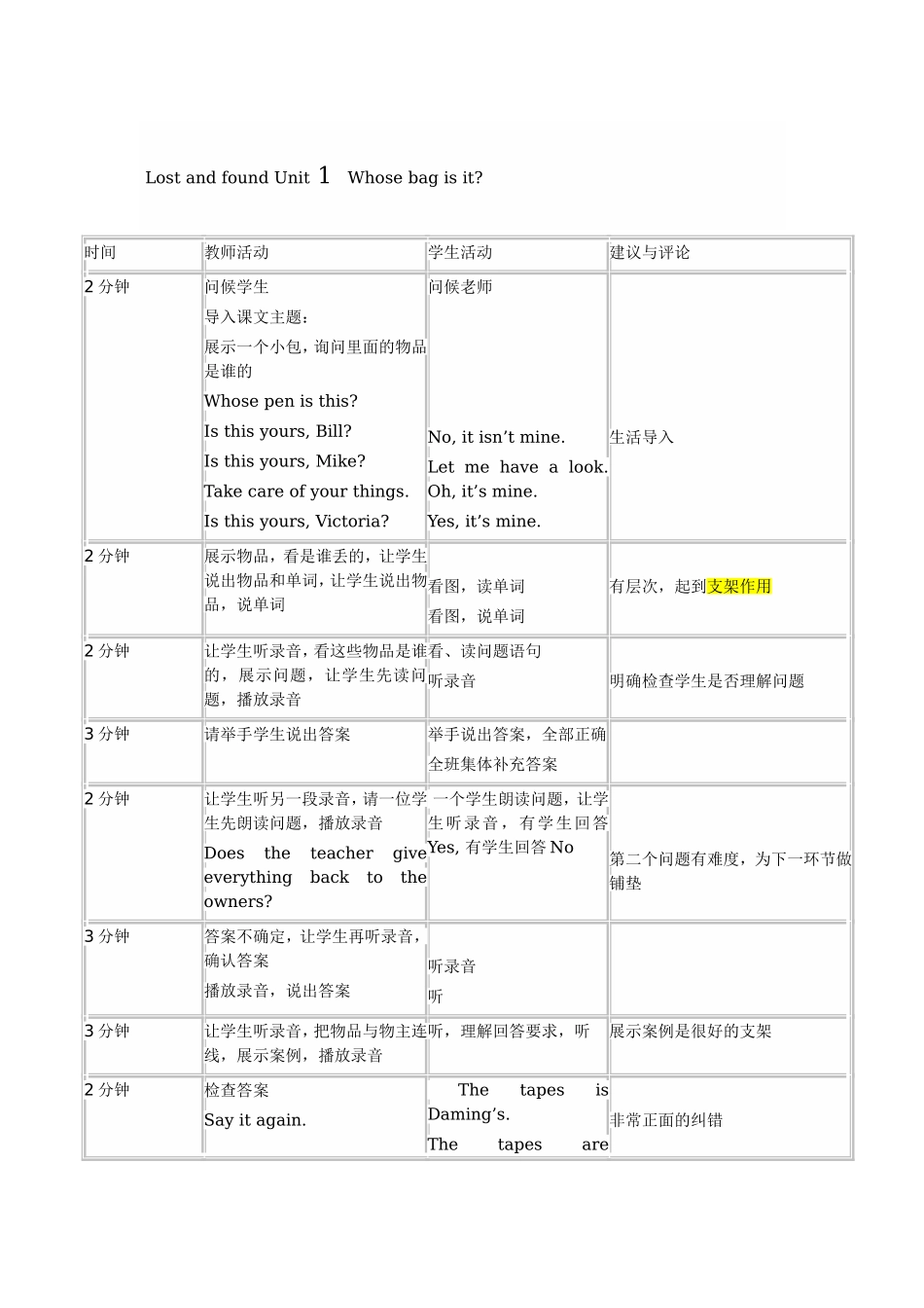 课堂观察记录-初中英语1_第1页