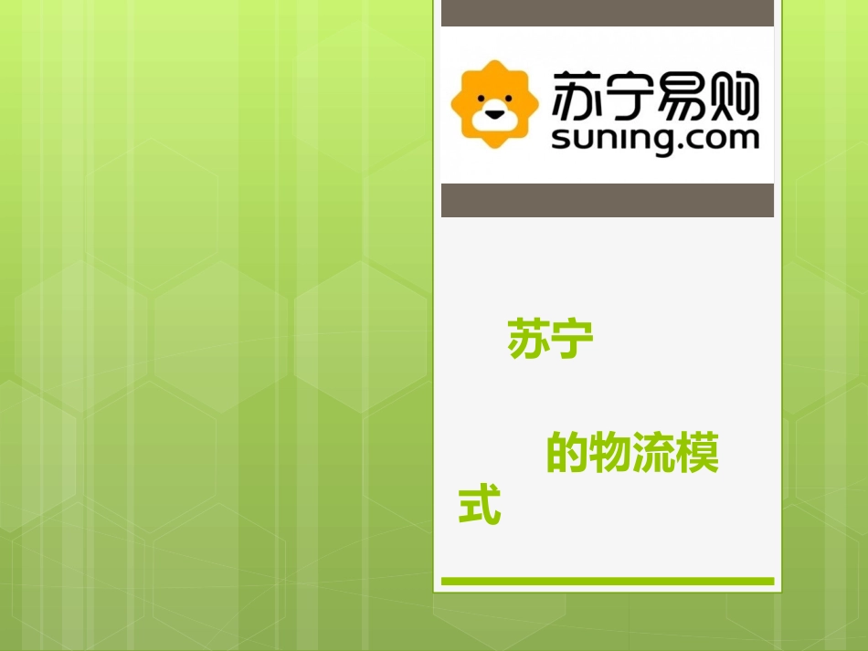 苏宁的物流模式_第1页