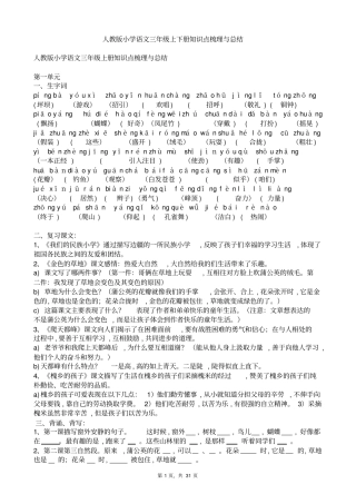 人教版小学语文三年级上下册知识点梳理与总结