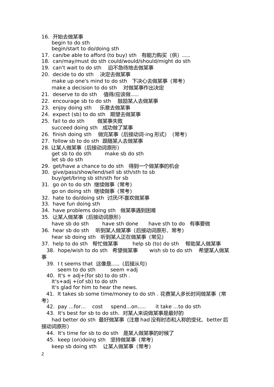 小升初必背重点句型_第2页