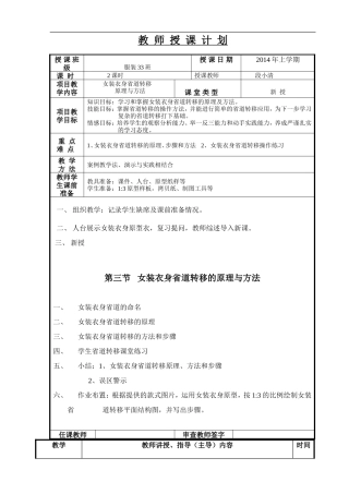 女装衣身省道转移原理和方法