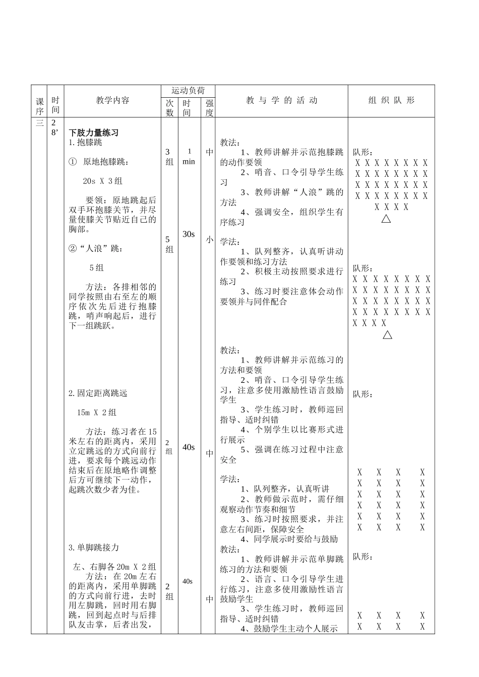 力量素质练习  教案_第3页