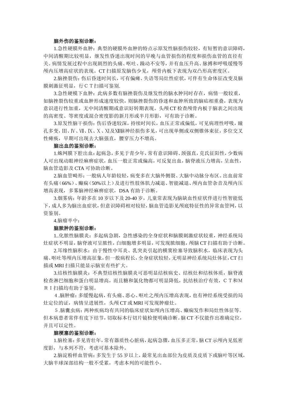 脑外科鉴别诊断_第1页