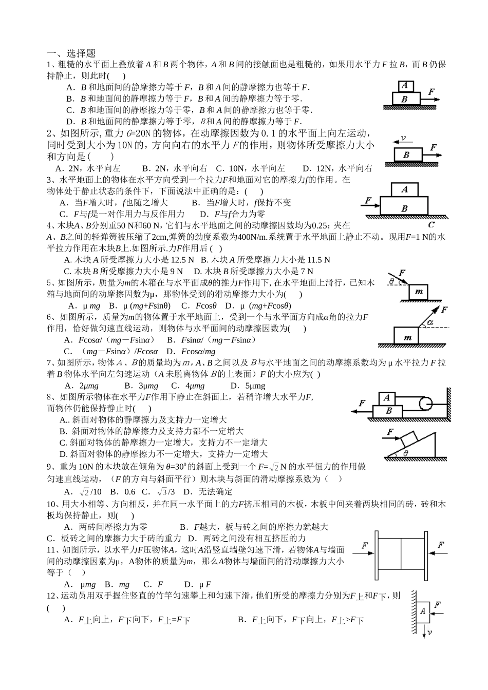 受力分析经典专题训练.doc_第1页