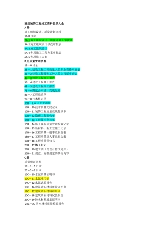 建筑装饰工程竣工资料目录大全