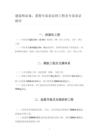 需要专家论证的工程及专家论证程序