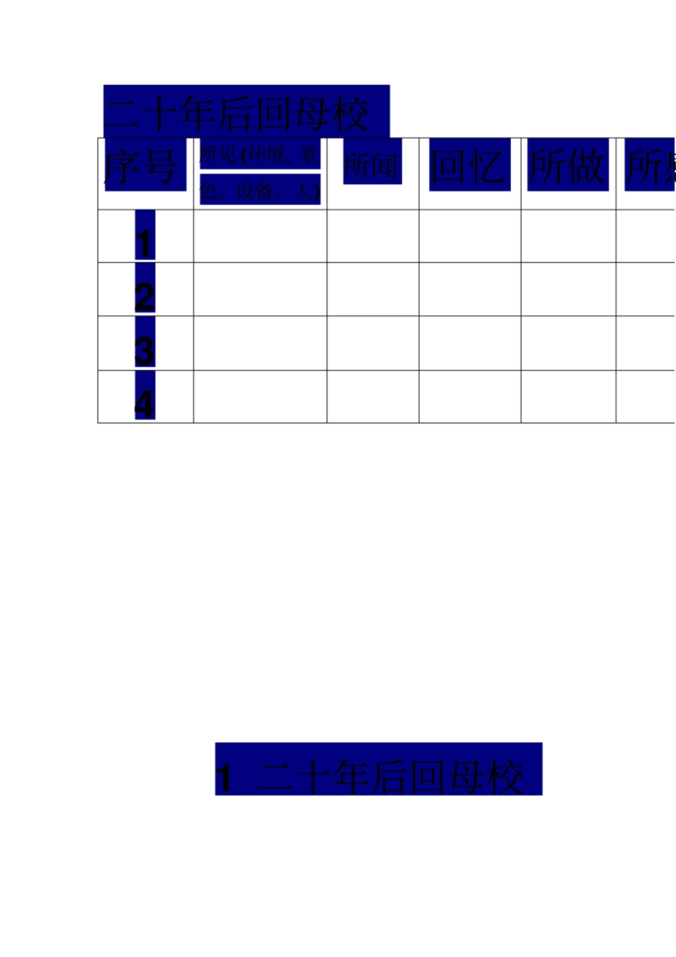 人教版小学语文五上第二组包范文：二十年后回母校_第1页