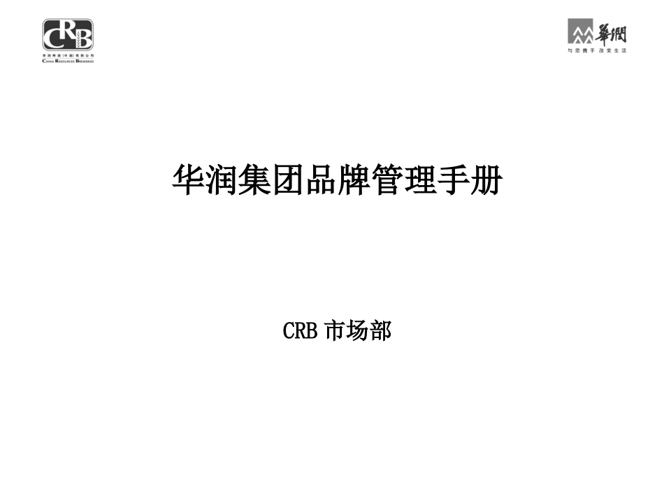 华润集团品牌管理手册修订稿(255页)_第1页