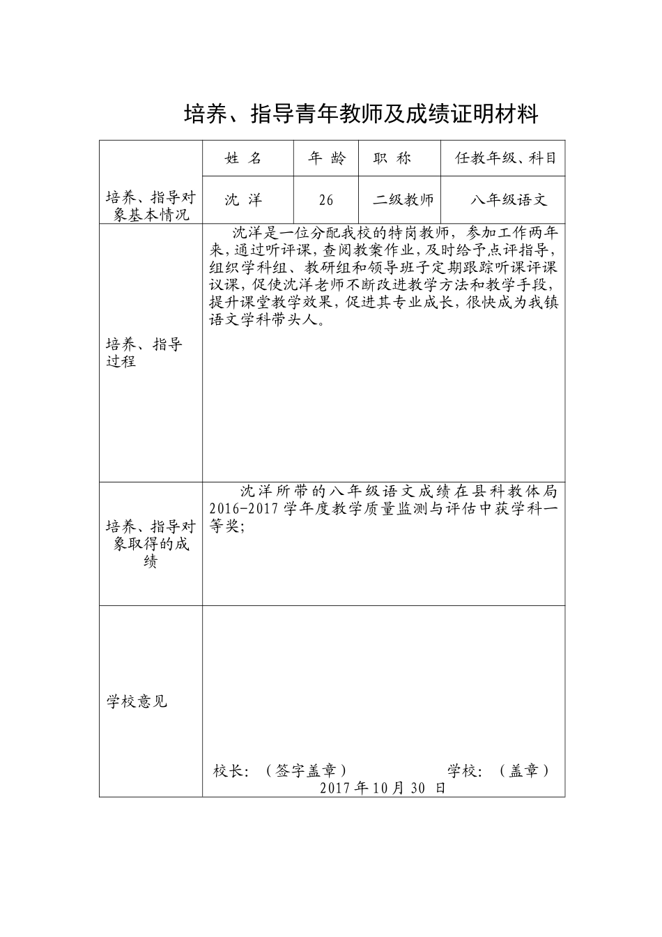 培养、指导青年教师及成绩证明材料_第2页