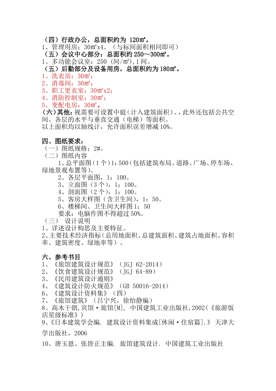 酒店设计任务书_第2页