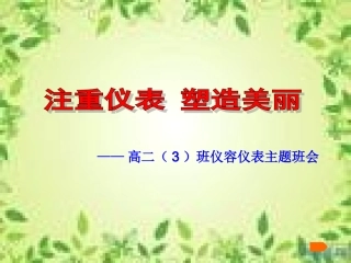 仪容仪表主题班会课件