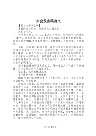 大会发言稿范文